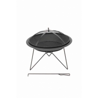 Vatra de foc rotunda Messina, 51 x 40 cm, otel, negru, 7846
